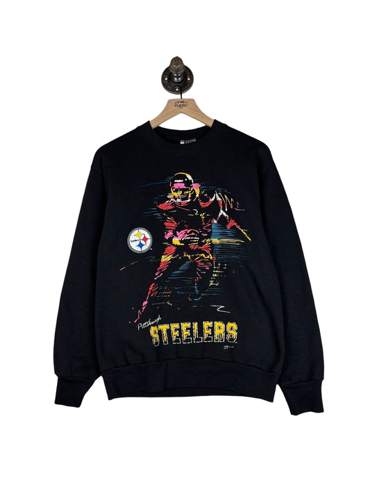 (S/M) 1991 Steelers Neon Puff Print Crewneck