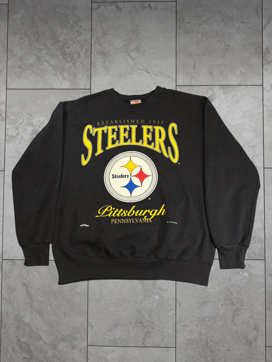 (L) 1995 Steelers Nutmeg Graphic Crewneck