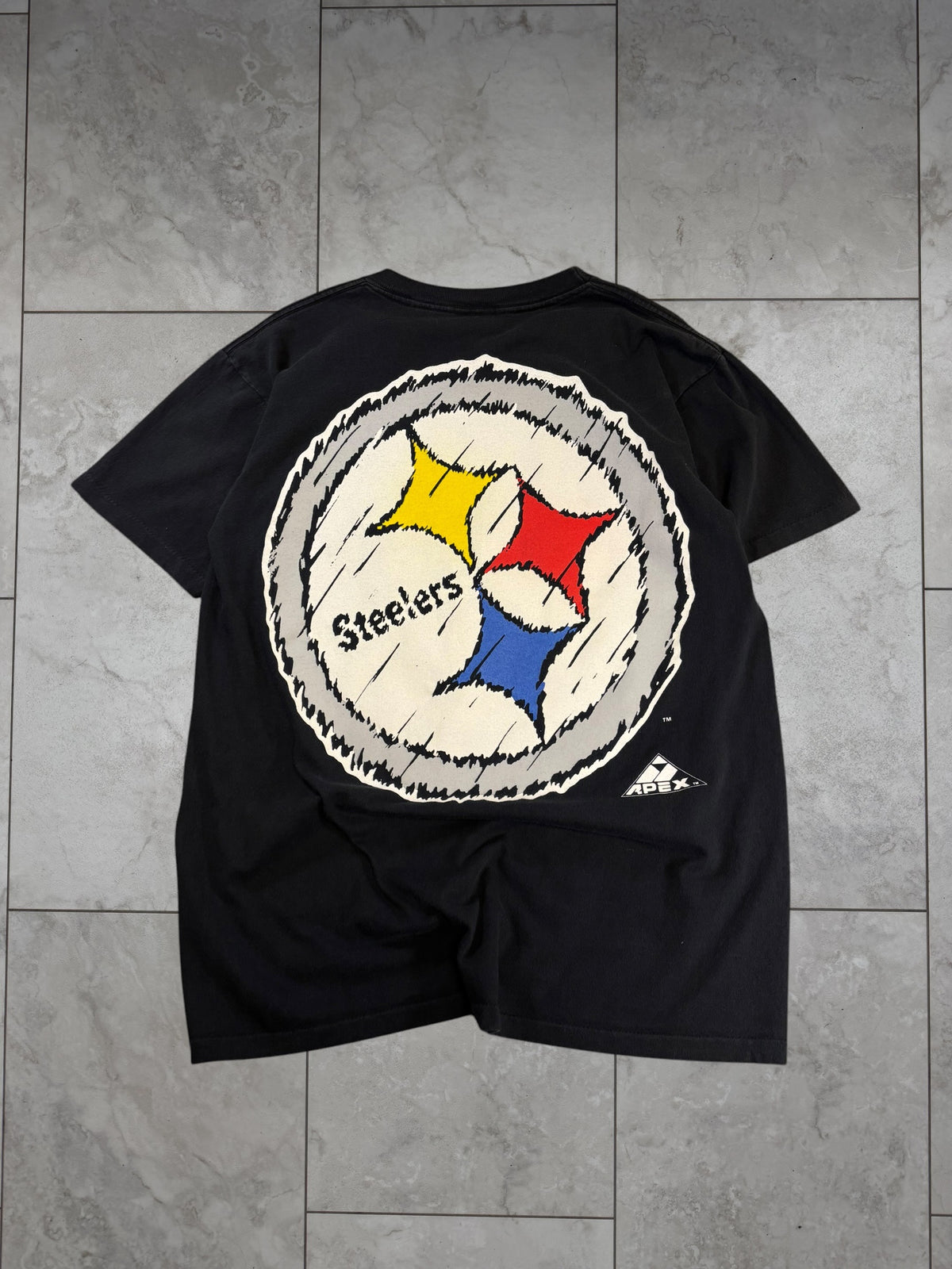 (M) Vintage 90s Steelers Apex One Double Sided Graphic Tee