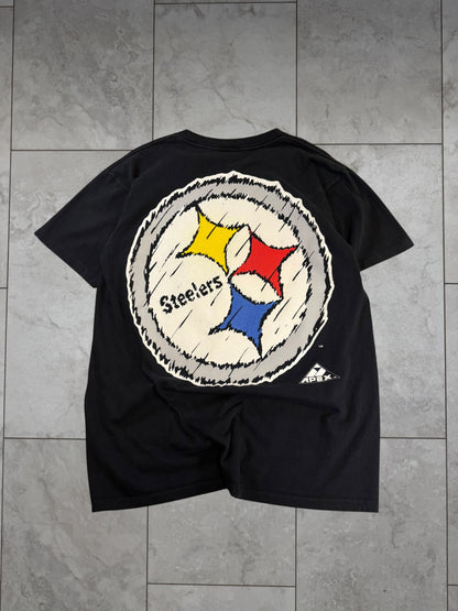 (M) Vintage 90s Steelers Apex One Double Sided Graphic Tee