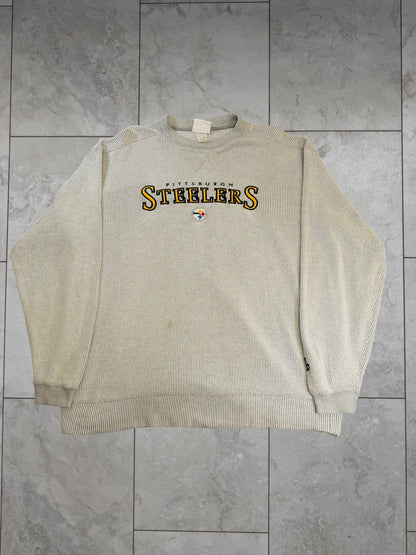 (XL) Vintage Y2K Steelers Embroidered Crewneck