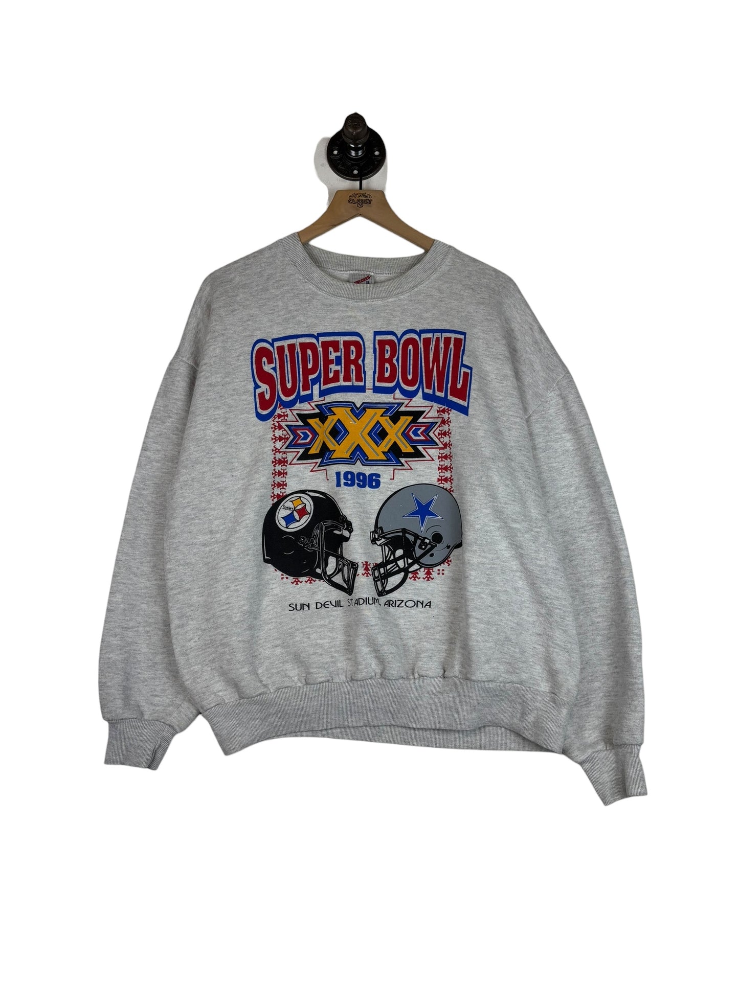 (XL) Boxy 1996 Steelers Vs Cowbows SB XXX Crewneck