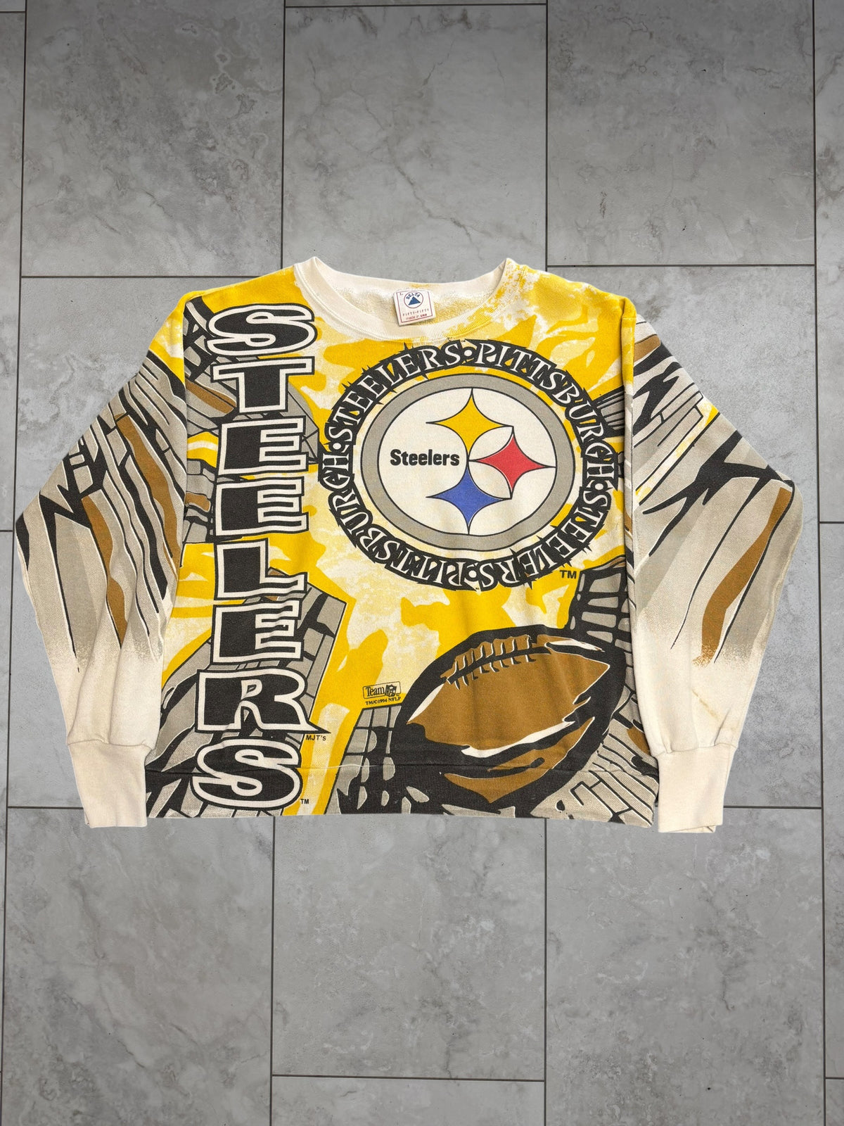 (S) 1994 Steelers Magic Johnson All Over Print Crewneck