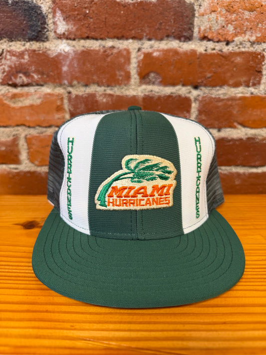 Vintage Miami Hurricanes s AJD Lucky Stripes Trucker Hat - NEW