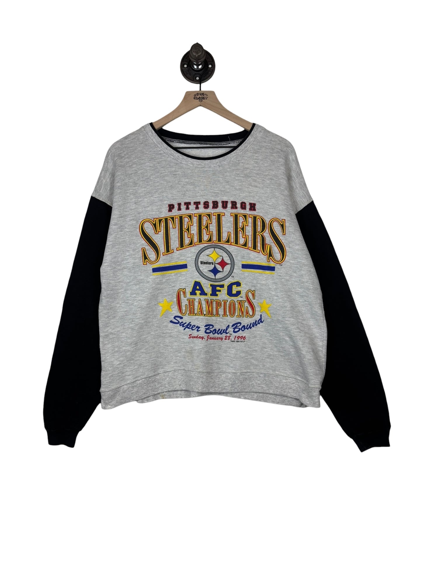 (L) 1996 Steelers AFC Champs Graphic Crewneck