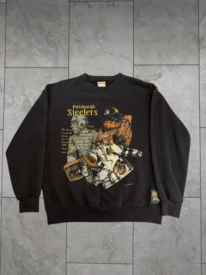 (M) 1993 Steelers Graphic + Embroidered Nutmeg Crewneck
