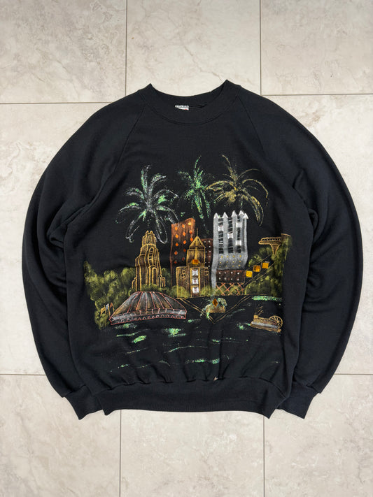 (XL) Vintage 90's Custom Pittsburgh Bedazzled Skyline Graphic Crewneck