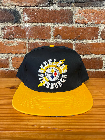 Vintage Steelers Splash Logo Team NFL Snapback Hat (Brand New)