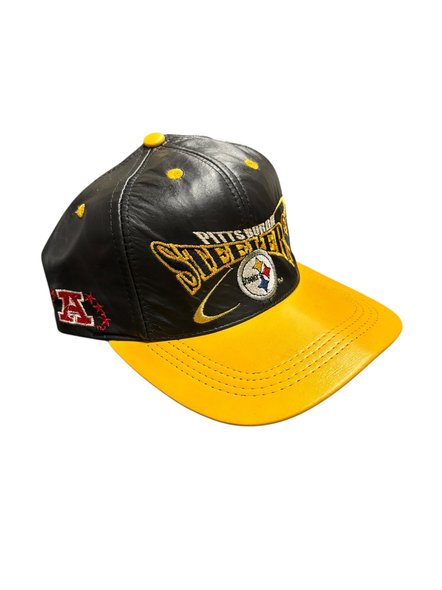 Vintage Steelers Leather Strapback Hat