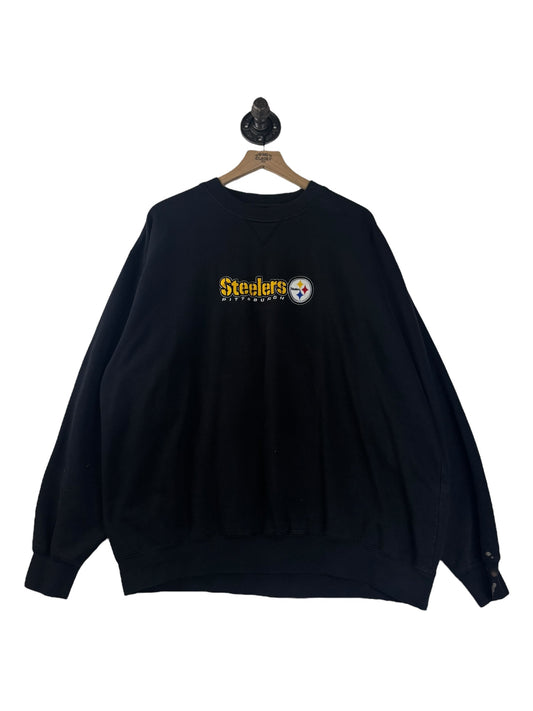 (XL) Vintage Y2K Steelers Embroidered Logo Crewneck