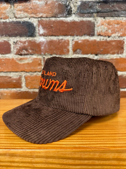 Vintage Cleveland Browns Single Line Script Corduroy Hat