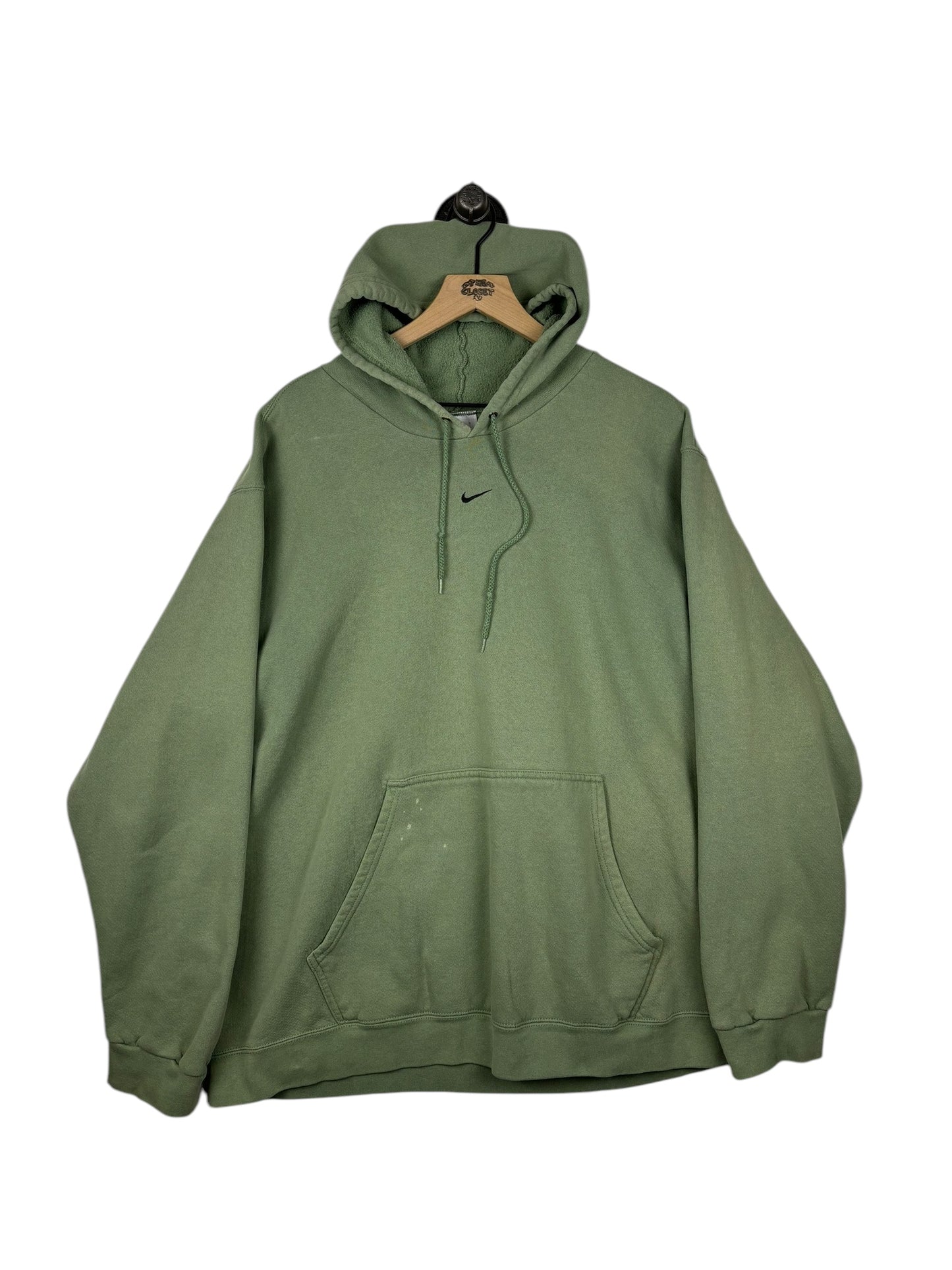 (XXL ) Vintage Nike Pistachio Green Center Swoosh Hoodie