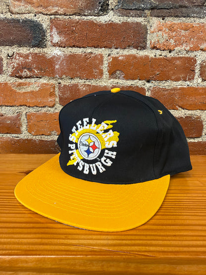 Vintage Steelers Splash Logo Team NFL Snapback Hat (Brand New)