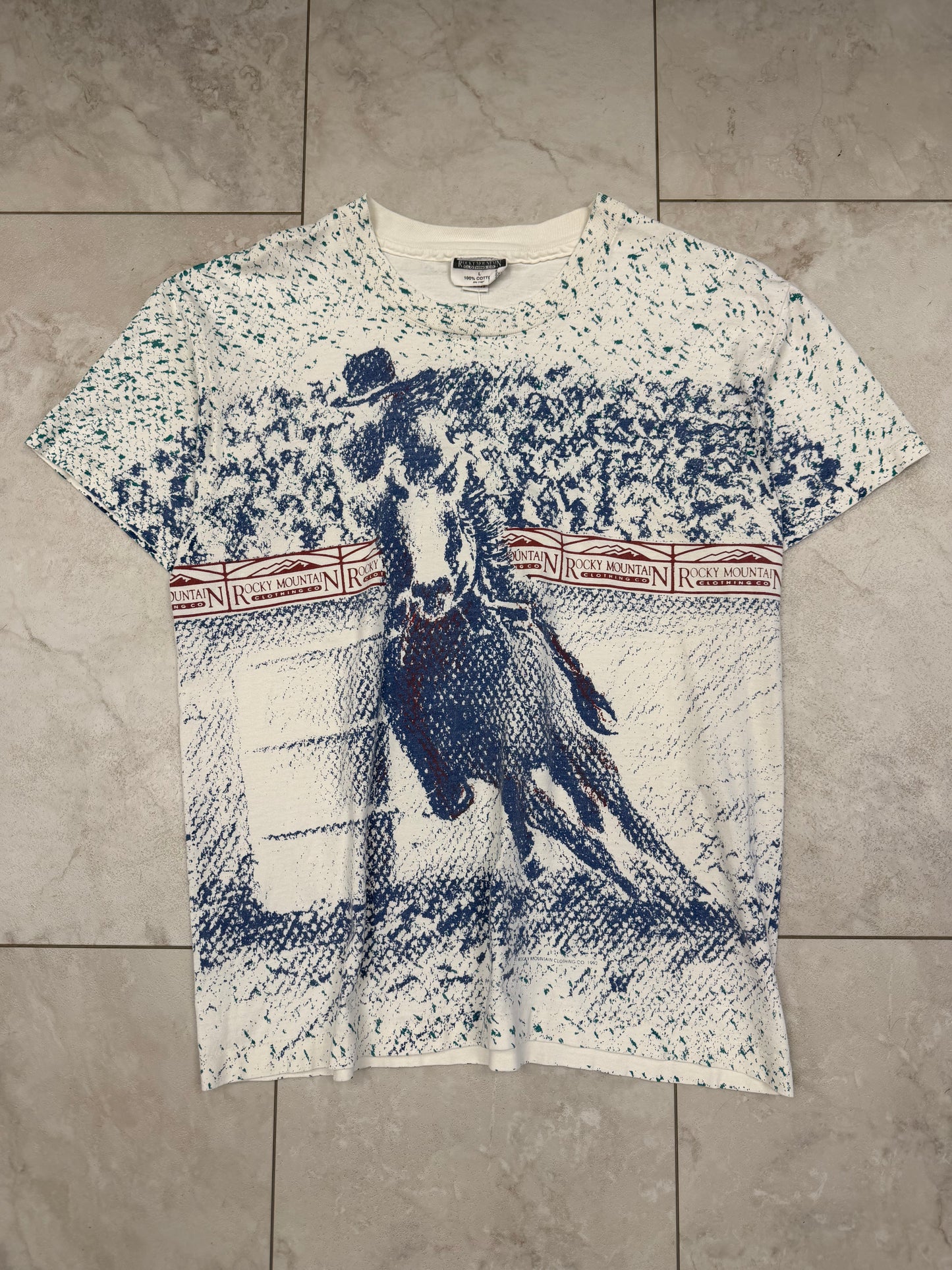 (L) Vintage 90’s Rocky Mountain Clothing Co. AOP Graphic Tee