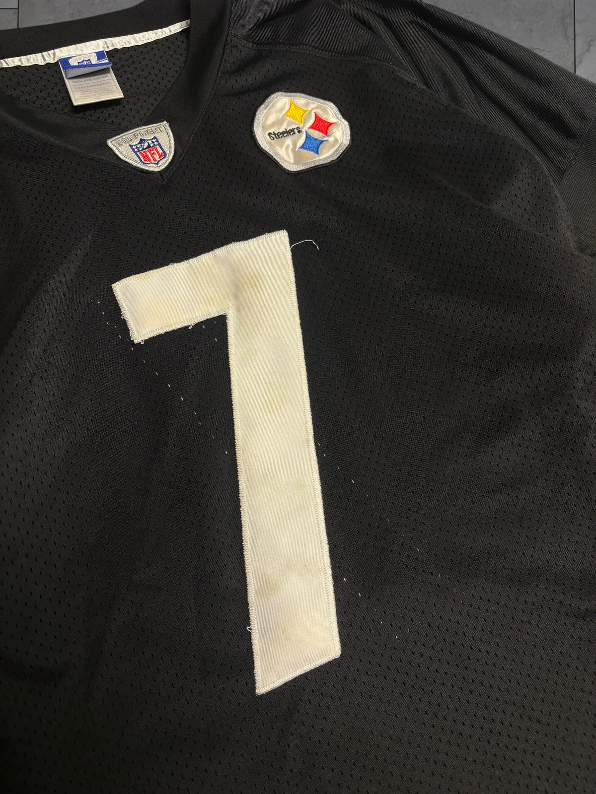 (XL / 54) Y2K Steelers Ben Roethlisberger Authentic Reebok Jersey #7