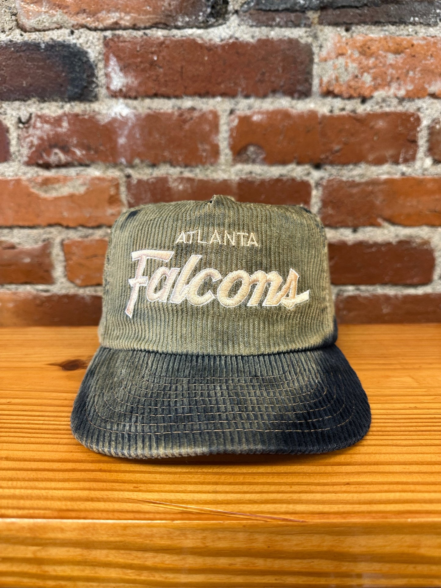 Vintage Atlanta Falcons Double Line Script Corduroy Hat
