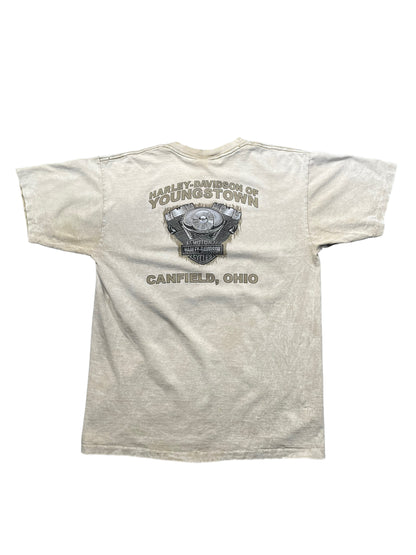 (M) 2003 Harley Davidson Canfield, Ohio Double Sided Tee