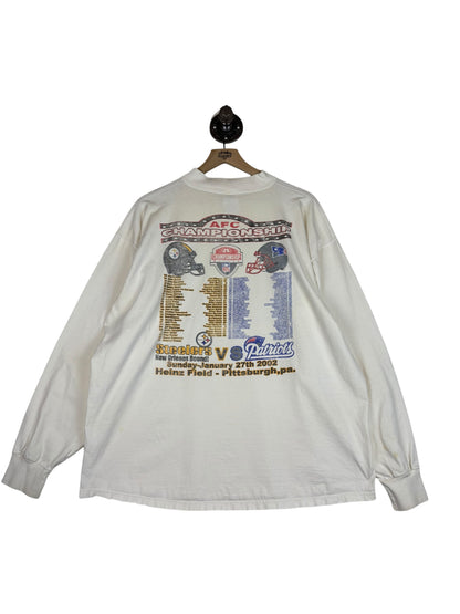 (XXL) 2002 Steelers AFC Championship Double Sided Long Sleeve