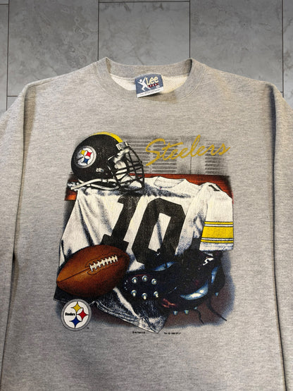 (S/M) 1996 Steelers Locker Room Style Graphic Lee Crewneck