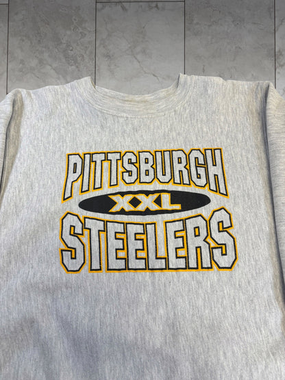 (L/XL) Vintage 90s Steelers Champion Reverse Weave Crewneck