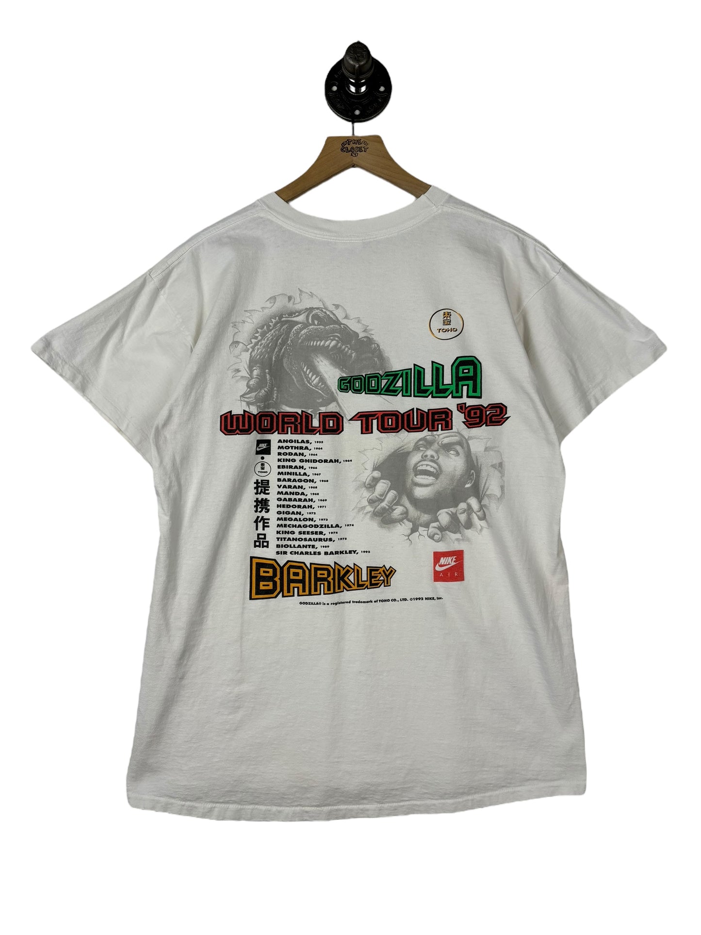 (L) Vintage Nike Charles Barkley Godzilla Tee
