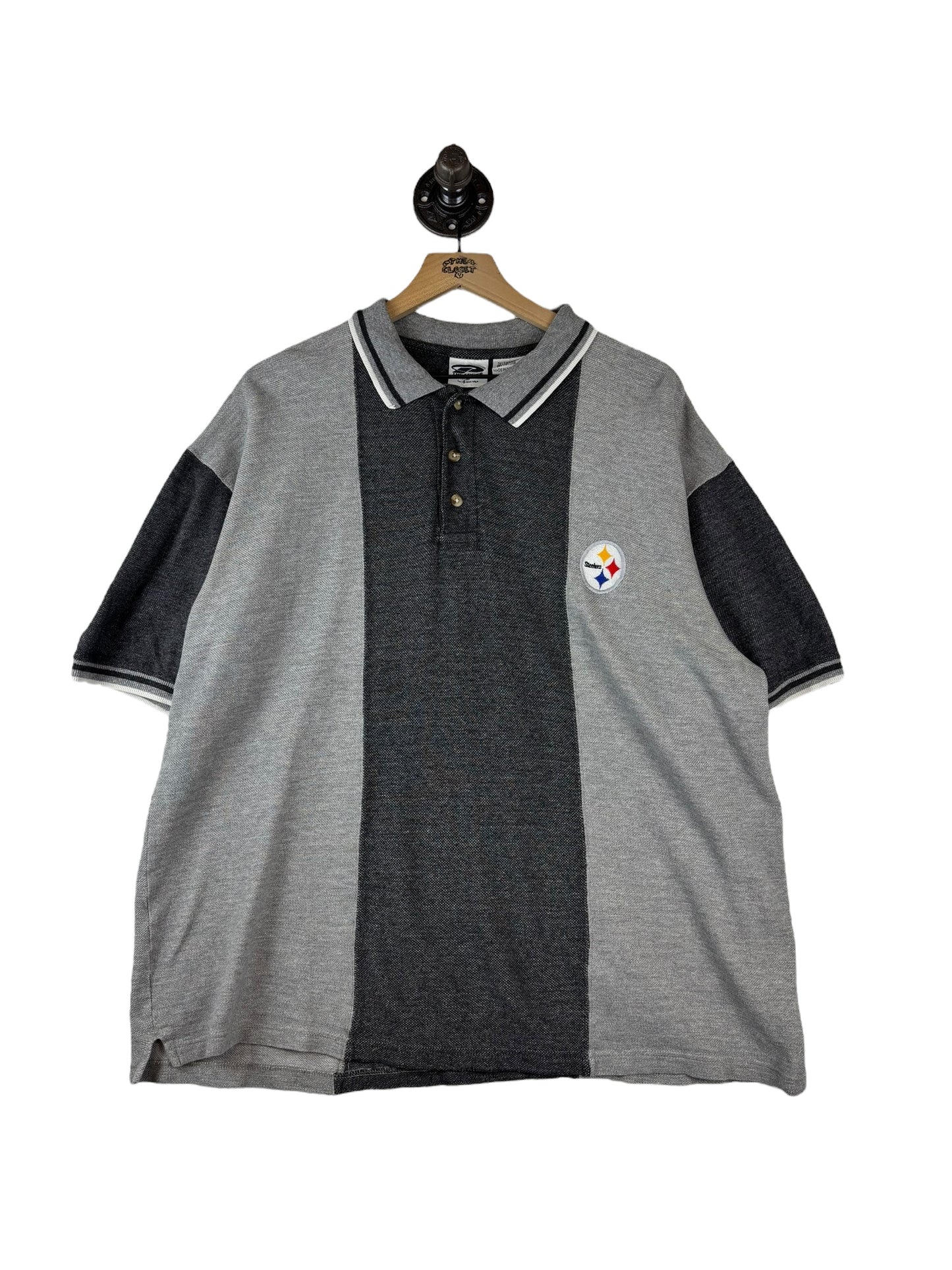 (L) 1996 Steelers Striped Polo
