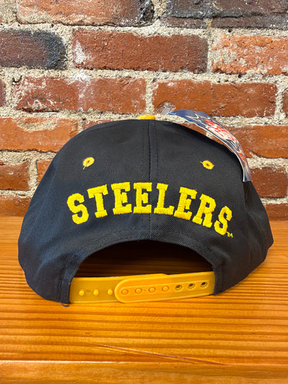 Vintage Steelers Double Embroidered Logo 7 Snapback Hat (Brand New)