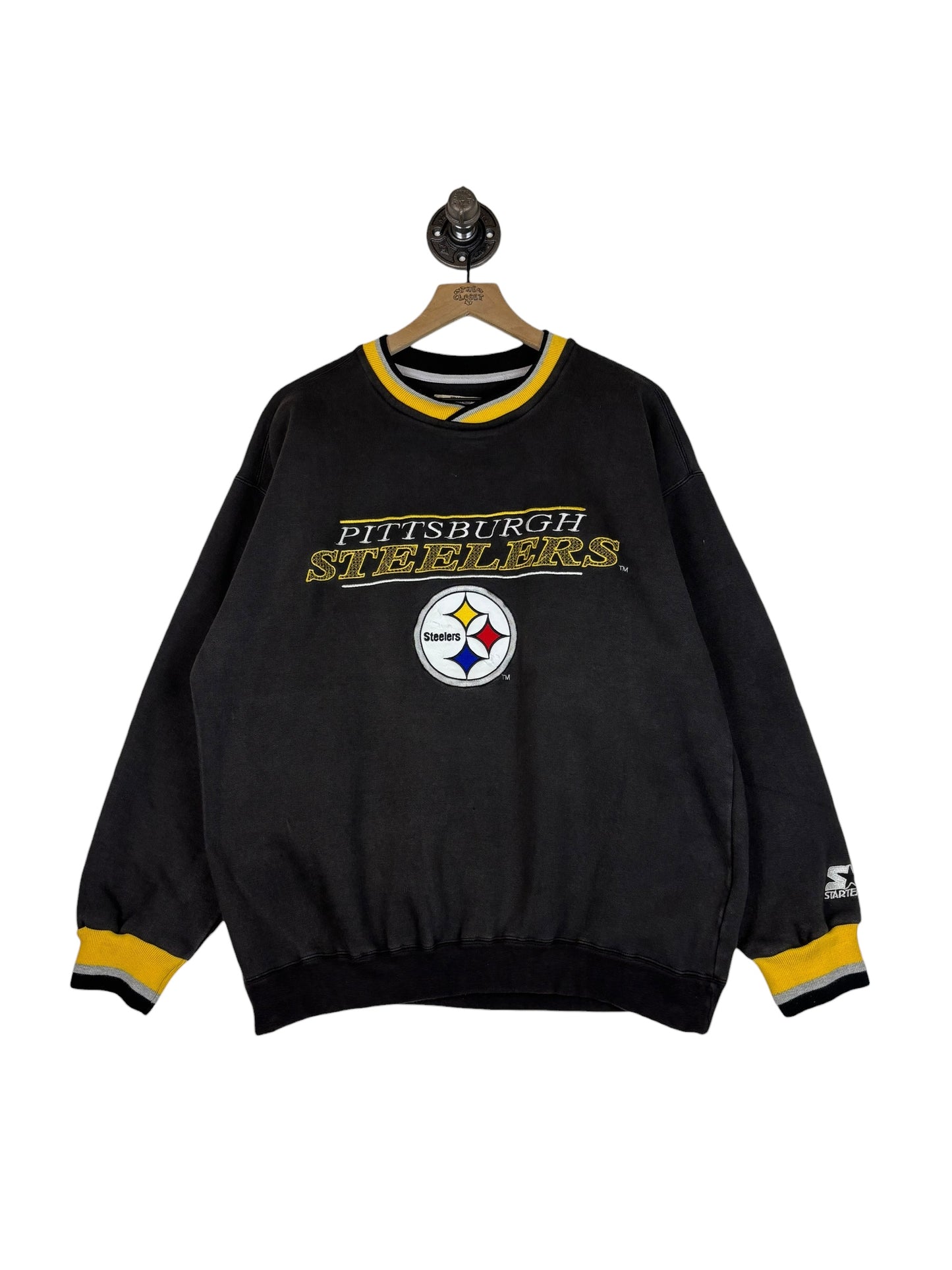 (XL) Vintage Steelers Starter Embroidered Crewneck