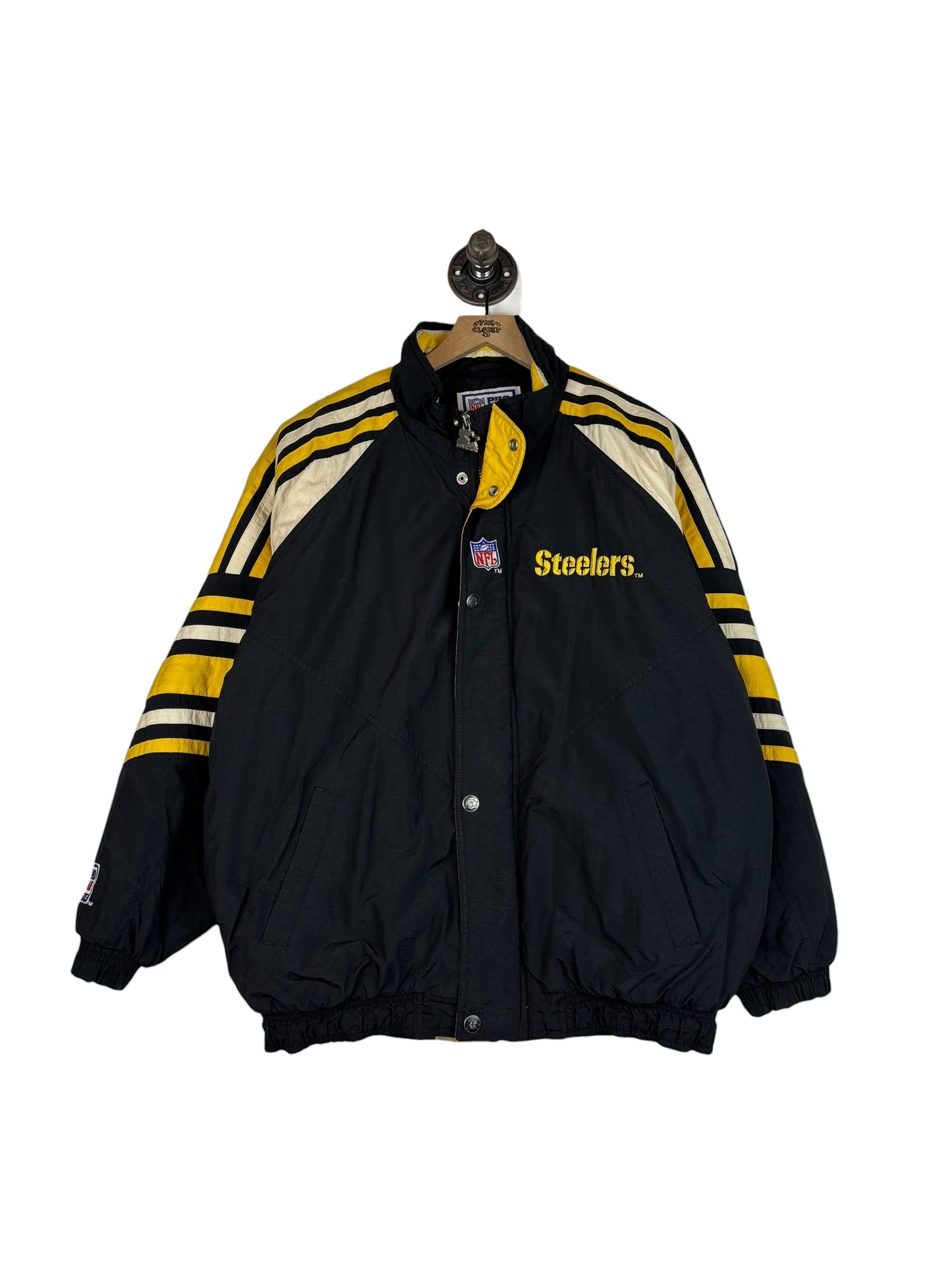 (M) Vintage Steelers Starter Full Zip Puffer Jacket
