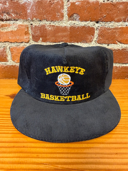 Vintage Iowa Hawkeye Basketball Corduroy Hat - NEW