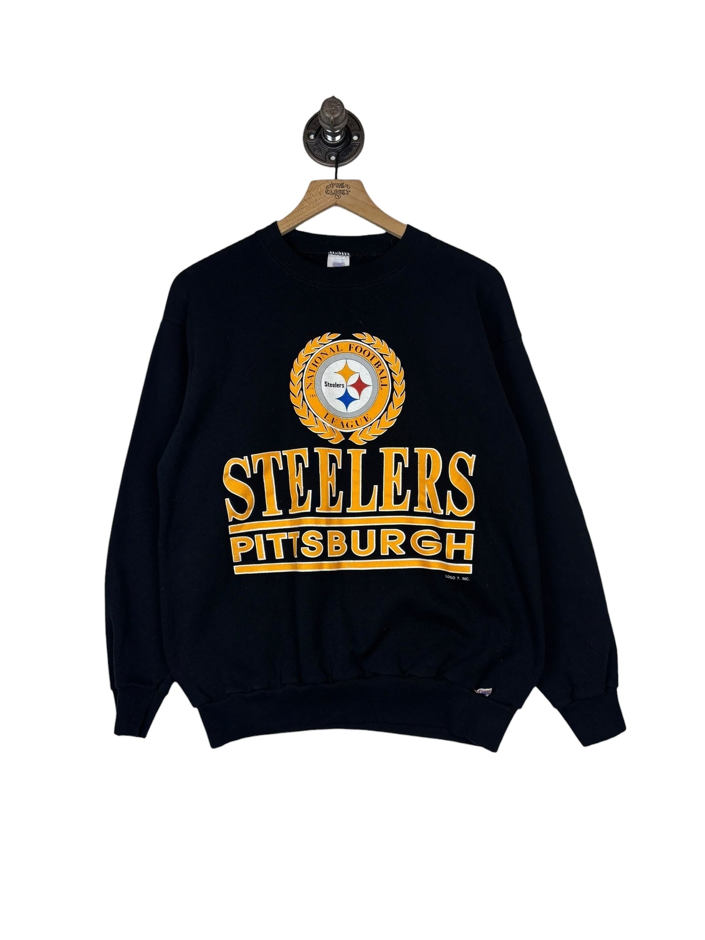 (S/M) Vintage Steelers Logo 7 Graphic Crewneck