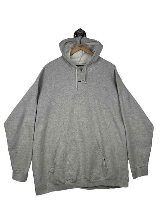 (3XL) Vintage Nike Grey Center Swoosh Hoodie