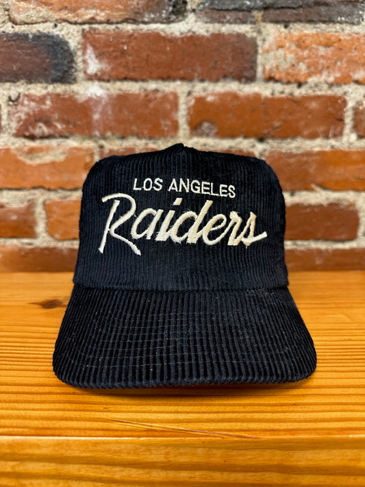 Vintage Los Angeles Raiders Single Line Script Corduroy Hat