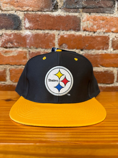 Vintage Steelers Double Embroidered Logo 7 Snapback Hat (Brand New)