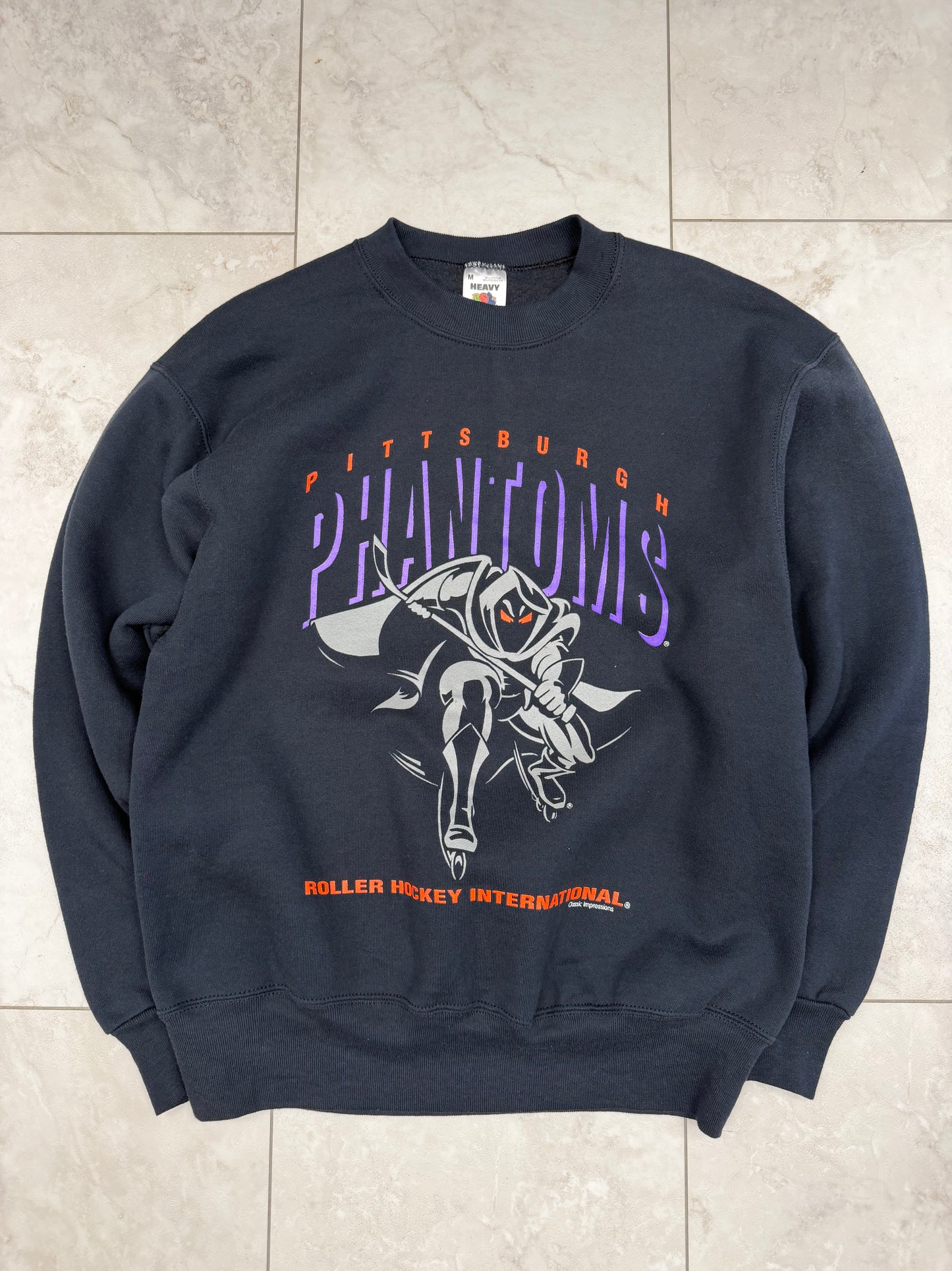 (M) Vintage 90's Pittsburgh Phantoms Roller Hockey Graphic Crewneck