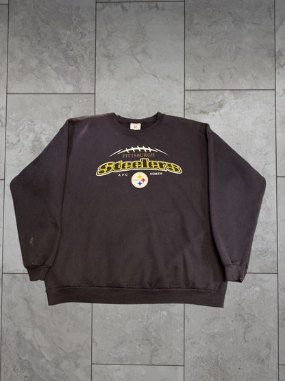 (XL) Vintage Y2K Steelers AFC North NFL Crewneck