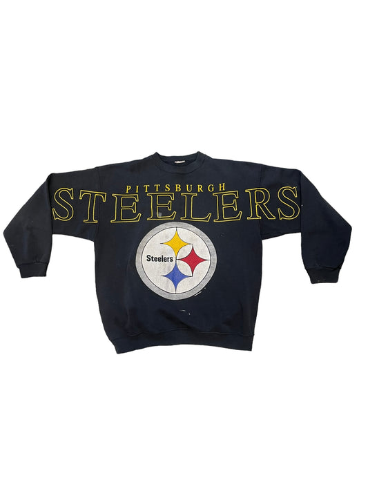 (XL) Vintage Steelers Spellout Crewneck