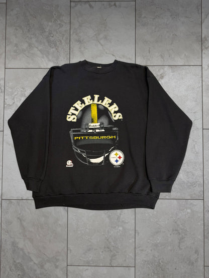 (XL) 1996 Steelers Helmet Riddell Graphic Crewneck