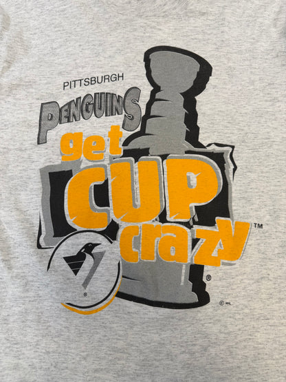 (L) Vintage 90’s Penguins “Get Cup Crazy” Graphic Tee