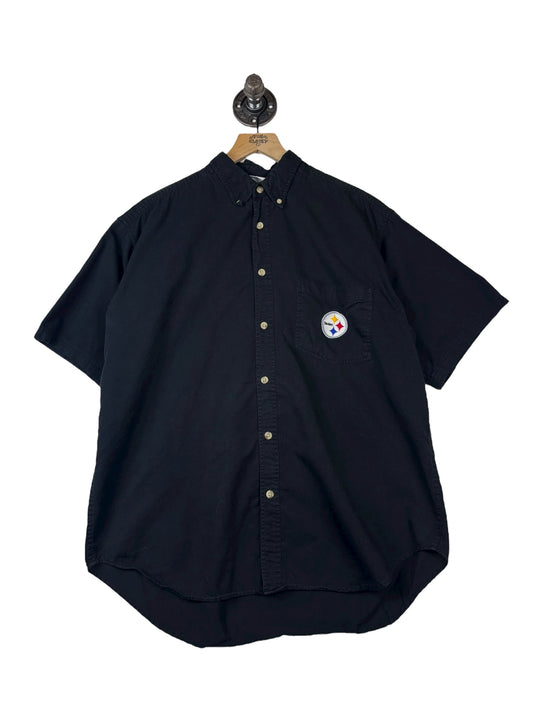 (L) 1999 Steelers Short-Sleeve Button-Up