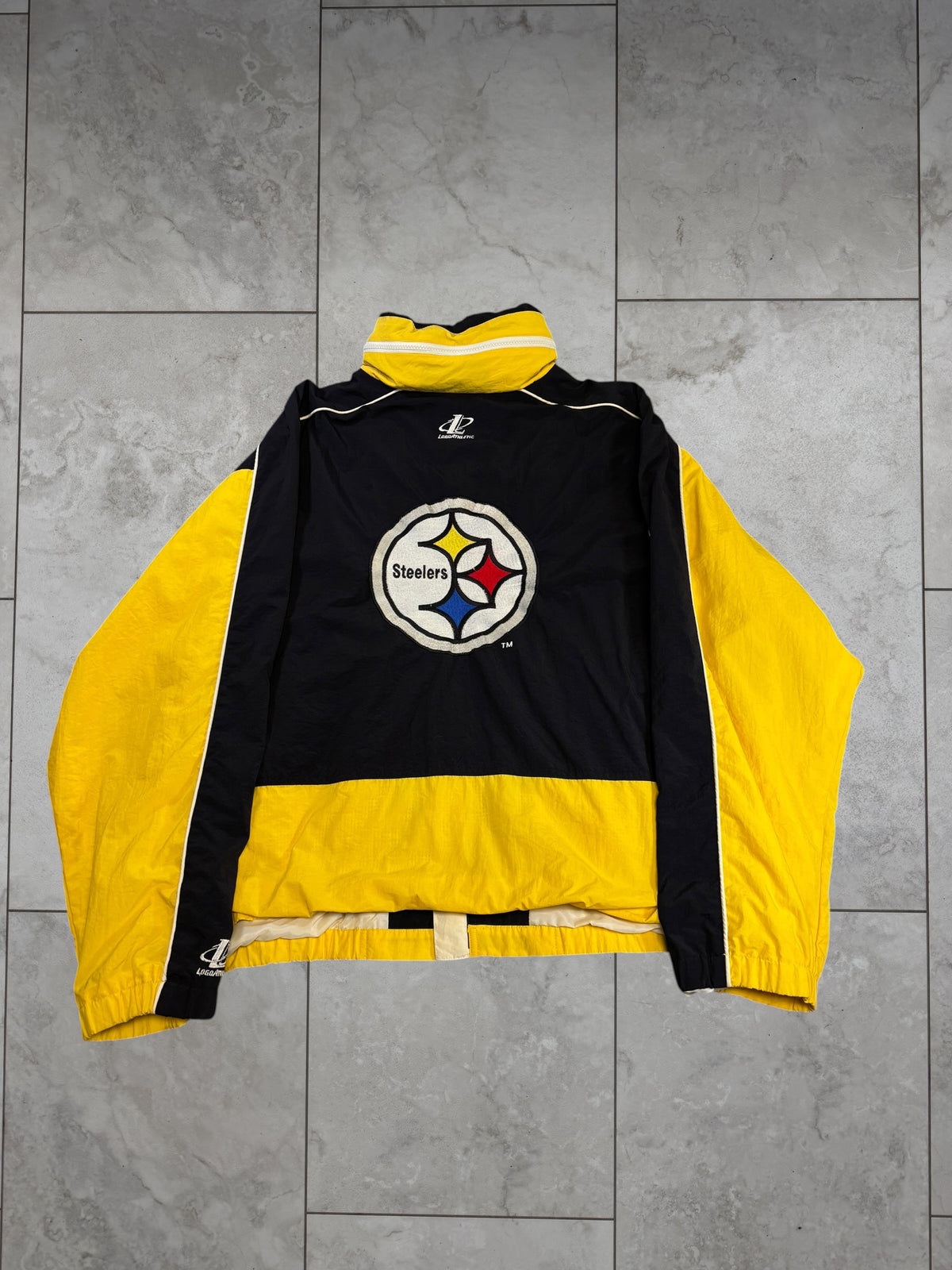 (L) Vintage 90s Steelers Logo Athletic Full Zip Jacket