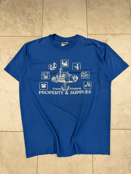 (L) Vintage 80’s Allegheny County Property and Supplies Graphic Tee
