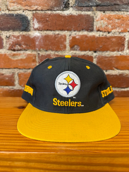 Vintage Steelers Triple Embroidered Team NFL Snapback Hat (Brand New)