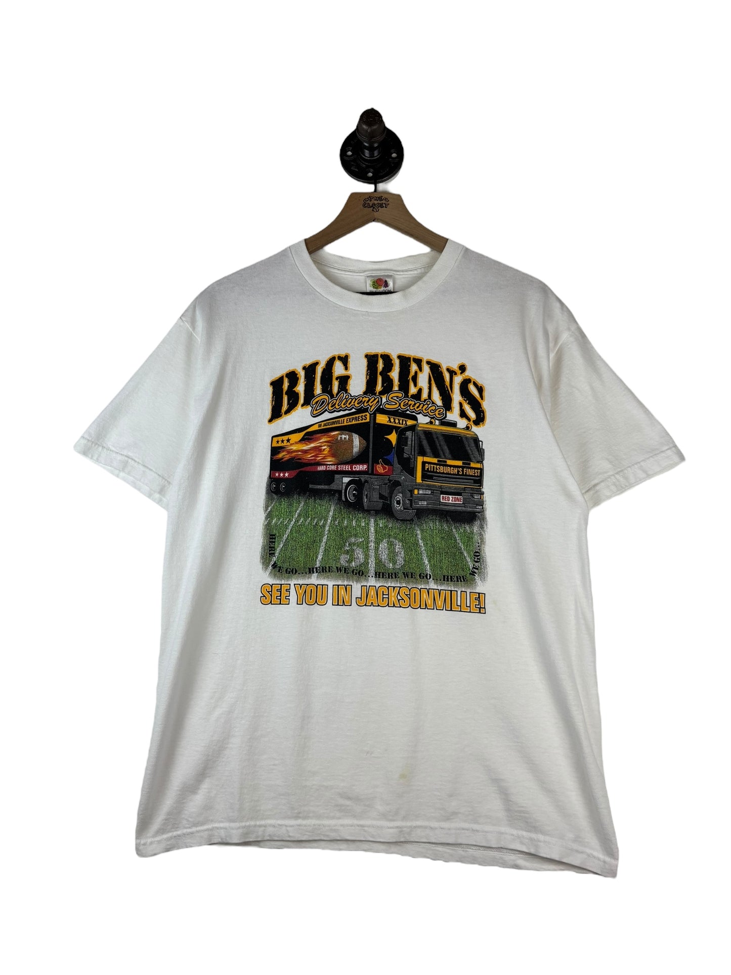 (L) Vintage Y2K Steelers Big Bens Delivery Service Tee