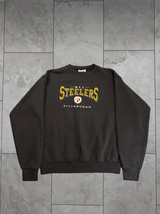 (M/L) Vintage 90's Steelers Embroidered Logo Lee Crewneck