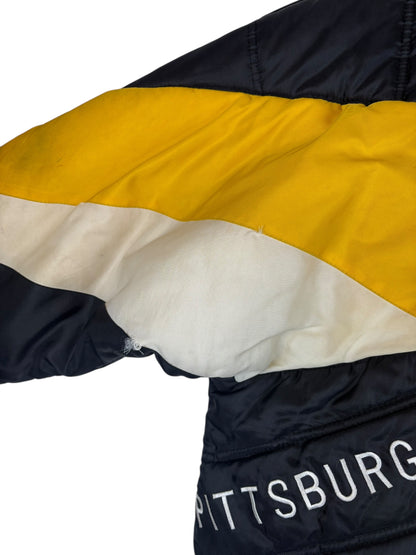 (M) Vintage Steelers Pro Player 1/2 Zip  Puffer Jacket