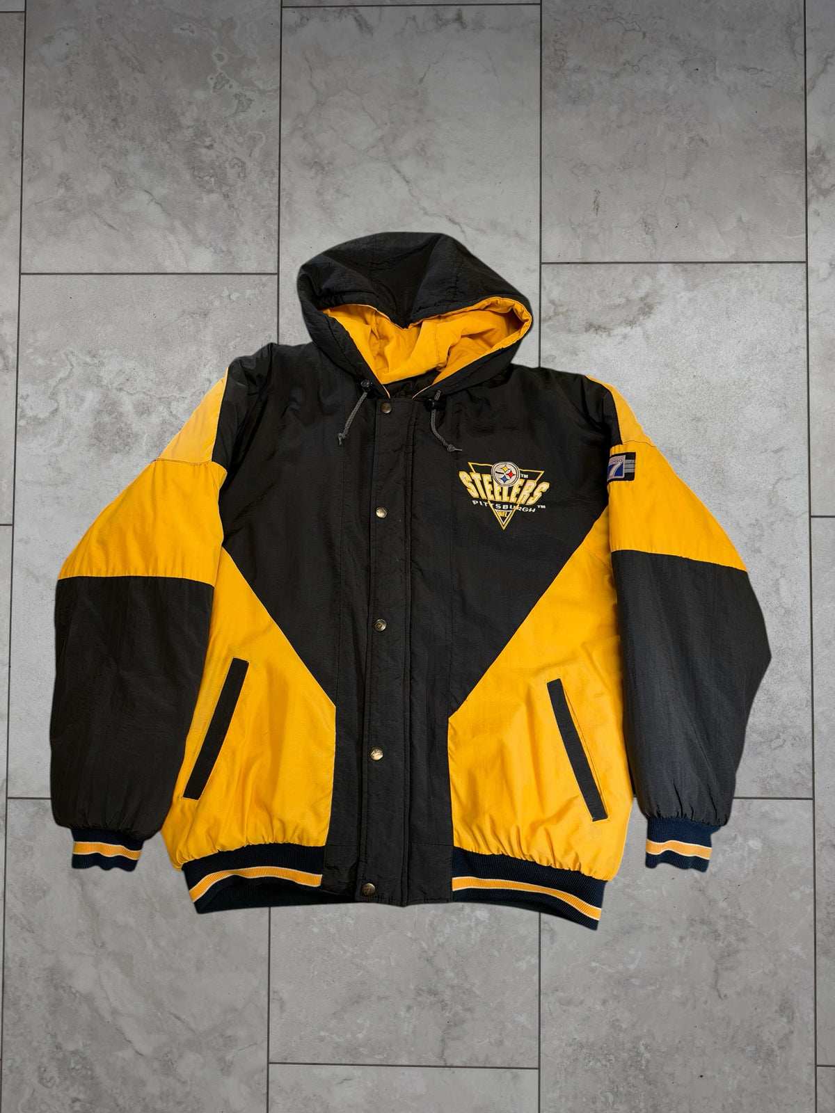 (M) Vintage 90's Steelers Logo 7 Full Zip Jacket