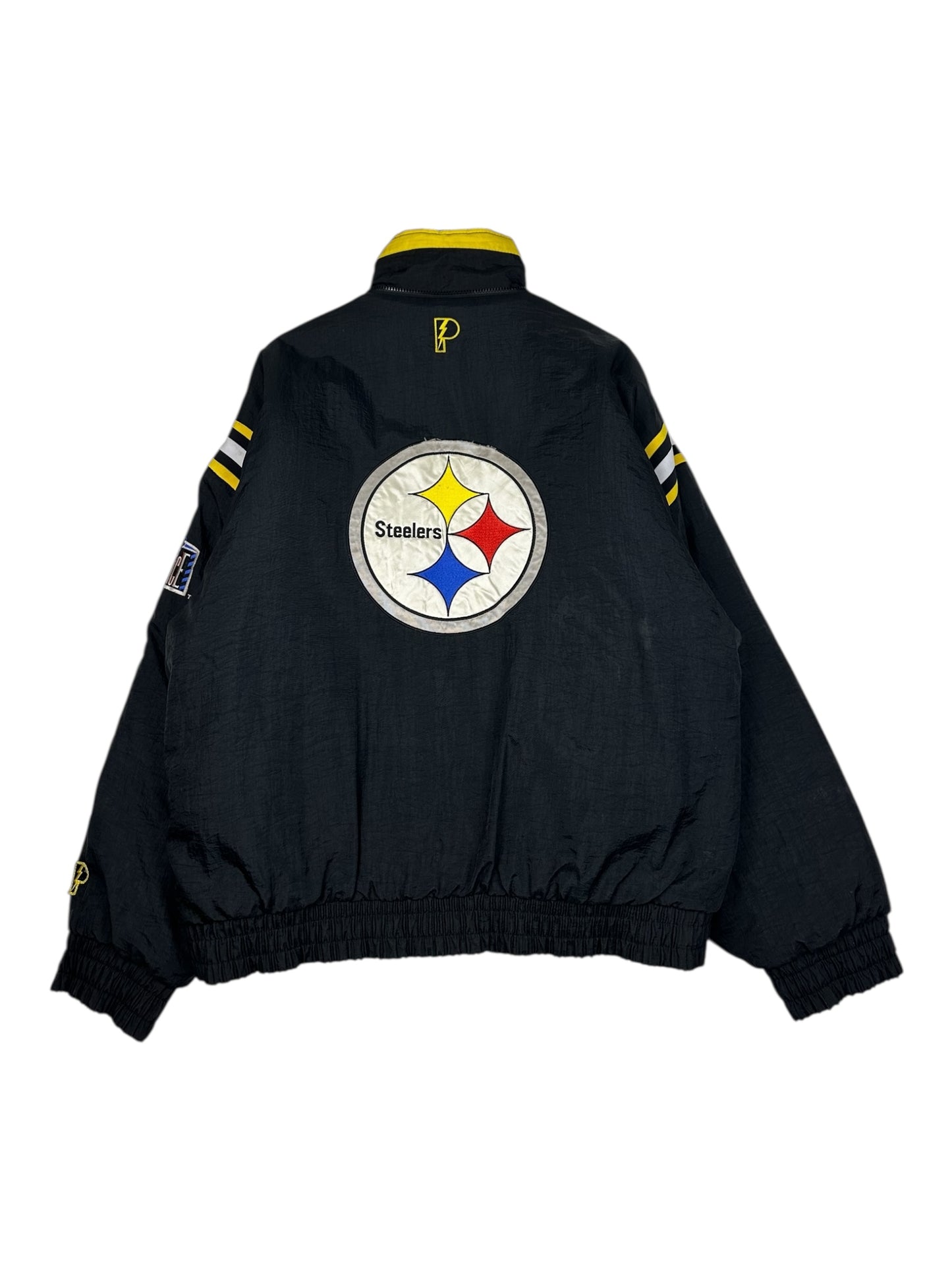 (L) Vintage Steelers Pro Player NFL Expierence Embroidered Puffer Jacket