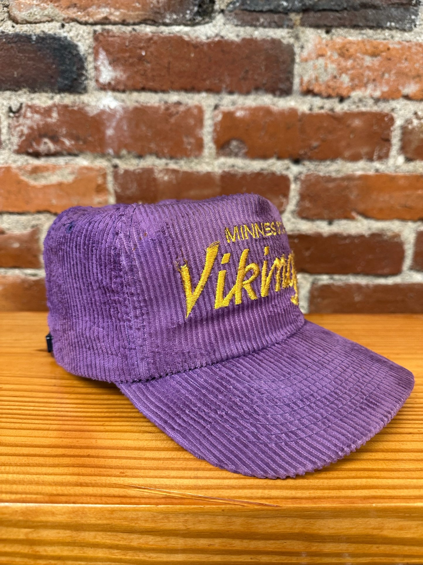 Vintage Minnesota Vikings Single Line Script Corduroy Hat