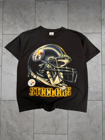 (S) Vintage 90's Steelers Helmet Graphic Tee